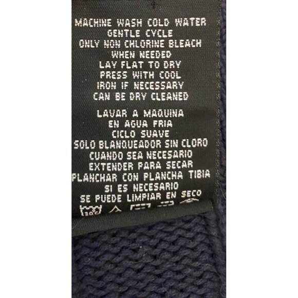 Ralph Lauren Polo Jeans Co. Navy Blue Half-Zip Knit Sweater 100% Cotton Large - Picture 4 of 8